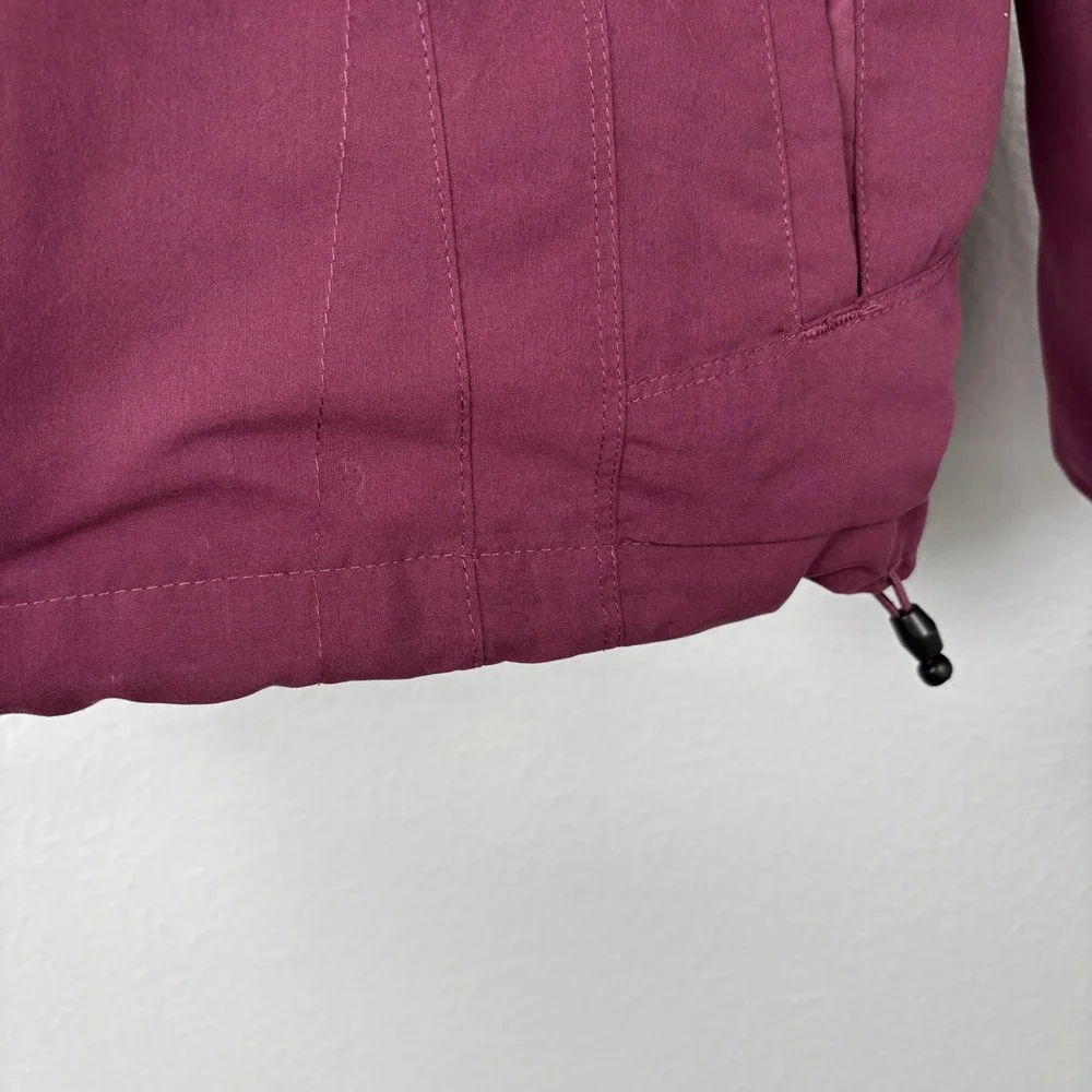 East West‎ Women's Burgundy Hooded Zip Jacket XL Mesh Lined Windbreaker